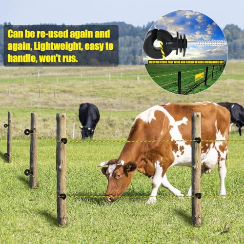 NQN Upgrade Electric Fence Polywire 3285FT,1000 Meters, 6 Stainless Steel Strands for Reliable Conductivity, Portable Electric Fencing, UV Resistant, Rust Resistant, Highly conductive, Easy to Install - size: 3285 Feet
