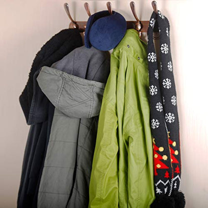 Dseap Wall Mounted Coat Rack - 5 Tri Hooks, Heavy Duty, Stainless Steel, Metal Coat Hook Rail for Coat Hat Towel Purse Robes Mudroom Bathroom Entryway (Antique Copper, 2 Packs) - color: Antique Copper, size: L=16" (2 Pcs)