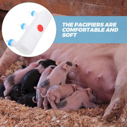 Yardwe 3L Lamb Milk Feeder, Plastic Bottle with 3 Nipples for Baby Goats Piglets and Lambs, Livestock Feeding Supplies for Farm Ranch