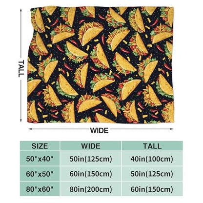 Taco Throw Blanket for Women Girls Taco Lovers Gifts 50"x40" - color: Taco, size: 50" x 40"