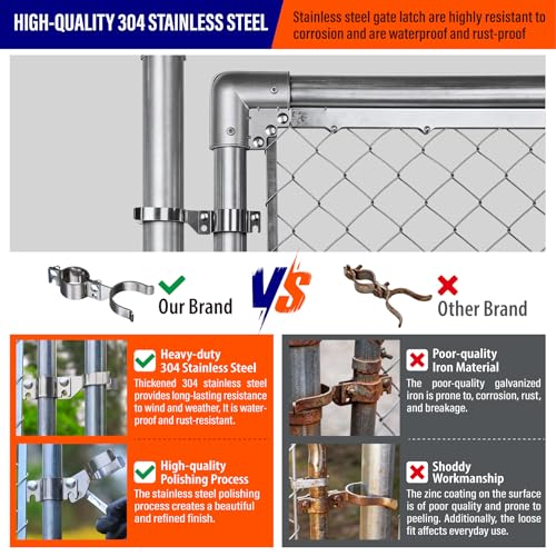 Heavy Duty Stainless Steel 1-7/8" x 2-3/8" Chain Link Fence Gate Fork Latch with Hole for Padlock（Fit 1 7/8" Gate Frame） 1Pack - size: 1-7/8''x2-3/8''-1P