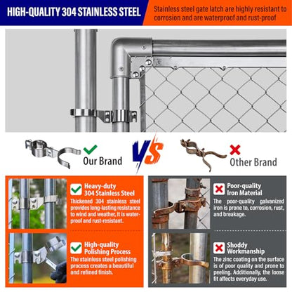 Heavy Duty Stainless Steel 1-7/8" x 2-3/8" Chain Link Fence Gate Fork Latch with Hole for Padlock（Fit 1 7/8" Gate Frame） 1Pack - size: 1-7/8''x2-3/8''-1P