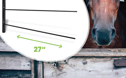 Five Leaf Clover Saddle Pad Rack - Swinging Horse Blanket Holder (2 Pack), 3 Bar Wall Mounted Storage Organizer Racks for Equestrian Tack, Saddle Pads, Bridle - Complete with Grooming Gloves