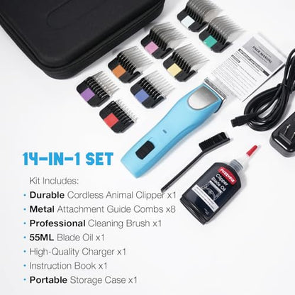 Professional Dog Clippers for Grooming Thick Curly Matted Coats - color: Blue