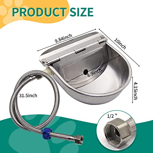 Automatic Cattle Waterer Stainless Steel Dog Water Bowl Outdoor & Indoor