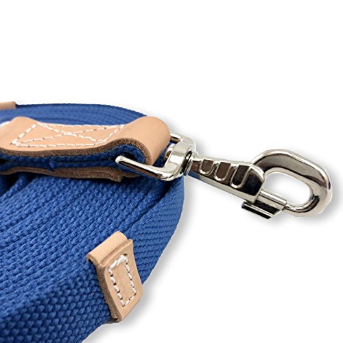 35' Flat Cotton Web Lunge Line with Bolt Snap & Rubber Stop - By Southwestern Equine (35', Sapphire) - color: Sapphire, size: 35'