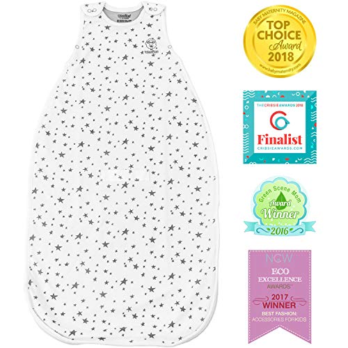 Woolino Toddler Sleeping Sack, 4 Season, Merino Wool and Organic Cotton, Baby Sleep Bag, 2-4 Years, Stars - color: Stars