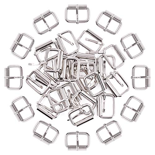 Swpeet 60Pcs 1 Inch / 25mm Heavy Duty Metal Ring Buckle Webbing Belts - color: Sliver, style: Metal Roller Buckles