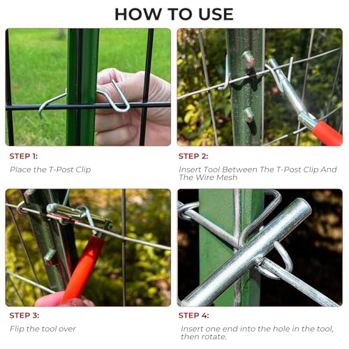 T-post Clips Tool Fence Clips Twisting Tool and Wire Steel Bender T-post Multi-Functional Handheld Tool