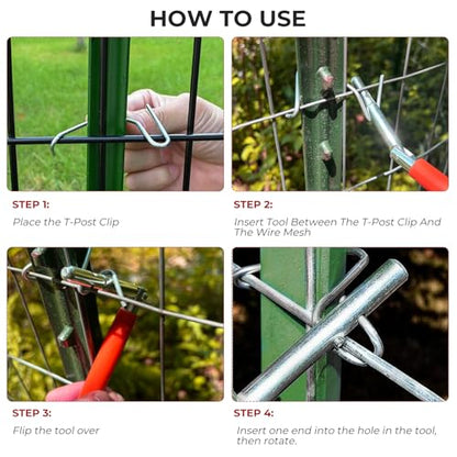 T-post Clips Tool Fence Clips Twisting Tool and Wire Steel Bender T-post Multi-Functional Handheld Tool