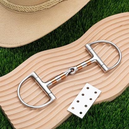 Stainless Steel Ring O & d Snaffle Bit for Horses Snaffle Mouth Gentle Horse Pony Bit with Copper Roller for Training, Western & English Riding - size: Mouth Spacing 125mm, style: D-ring Copper Roller