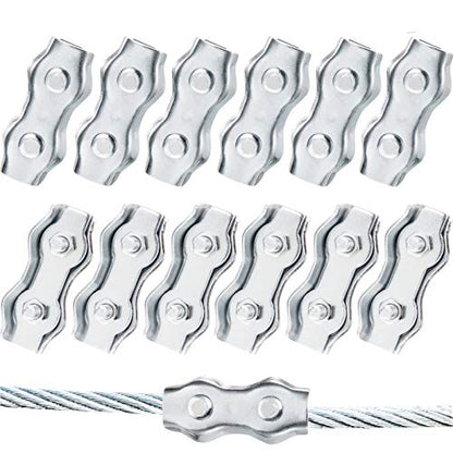 Maitys Poly Rope Connector Wires Splicer Galvanized Steel Connector for Electric Fences (12)