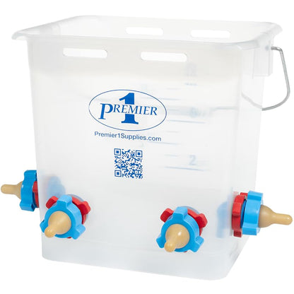 Premier 1 Lamb 'N' Goat Kid Prima Orphan Feeding Bucket – 2.5 Gal, Square - size: 2.5 Gallon Square - 4 Holes