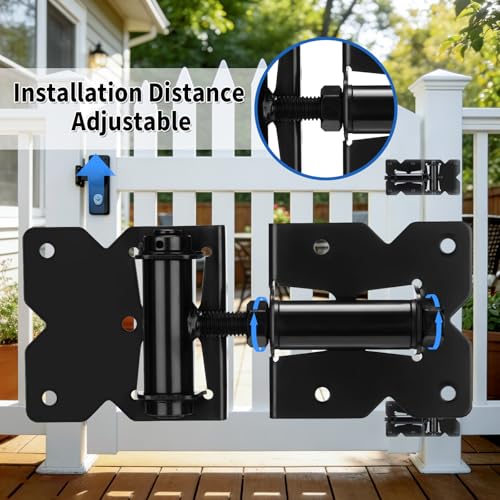 Self Closing Gate Hinges and Latch Kits for Vinyl/Wooden Fence Gates