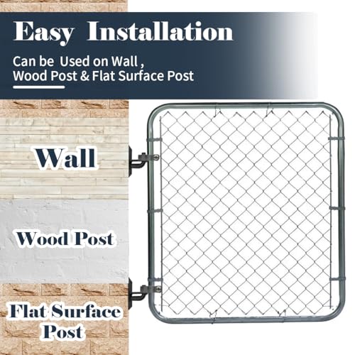 Heavy Duty Wall Mount Gate Hinge - Adjustable Fence Gate Hinges with 5/8 Hinge Pin for Chain Link Gates, Rust-Resistant Steel Design (Black, 4 Pack) - color: Black, size: 4 Pack