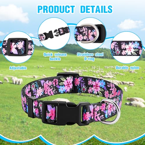 Goat Collar with Copper Bell Set for Sheep Lambs Pygmy Goat,Flower