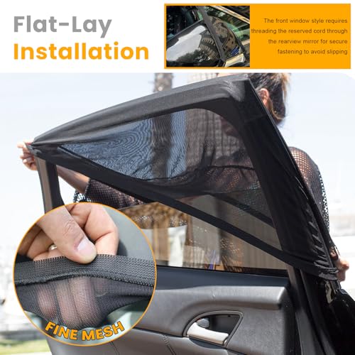 Car Window Shades, UV Protection Vehicle Front Rear Side Mesh Sunshade Curtains, Breathable Heat Block Window Screen Cover Fits for Most Cars, Car Accessories (SUV Front, 2 PCS) - color: SUV Front 2 PCS