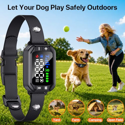 GPS Wireless Dog Fence System, Electric Fence for Dogs, 3 Training Modes