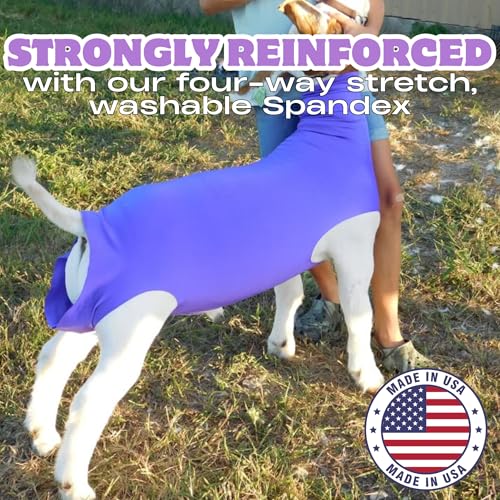 Show Pro Purple Spandex Goat Tube for Show Goats - Show Livestock Supplies: Goat Covers & Blankets (Large) - size: Large