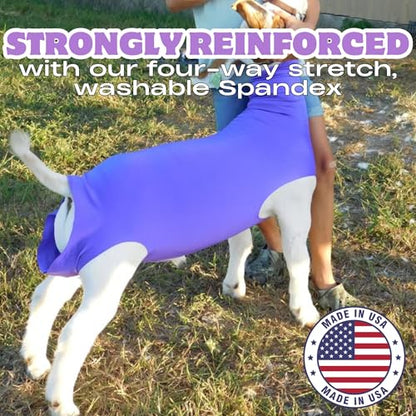 Show Pro Purple Spandex Goat Tube for Show Goats - Show Livestock Supplies: Goat Covers & Blankets (Large) - size: Large