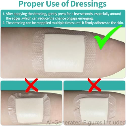 Ourmed Silicone Foam Dressing with Border Adhesive - Large Absorbent Waterproof Bandage for Wound Care, Foot Diabetic Ulcer, Leg Ulcer, 3" x 3", 10 Pack - size: 3"x 3" (10 Packs)