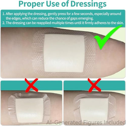 Ourmed Silicone Foam Dressing with Border Adhesive - Large Absorbent Waterproof Bandage for Wound Care, Foot Diabetic Ulcer, Leg Ulcer, 3" x 3", 10 Pack - size: 3"x 3" (10 Packs)