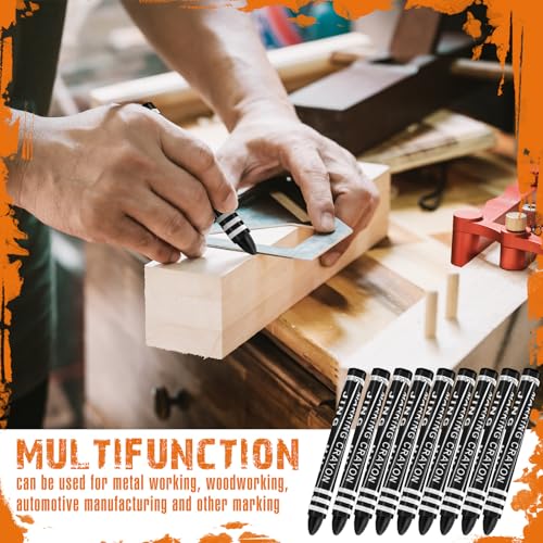 MotiMind 60 Pcs Industrial Lumber Crayons Bulk Wax Tire Marker Construction Marker for Craft Detailed Marking on Lumber Metal Carton Ceramics Concrete Glass Plastic 4.45" x 0.43" (Black) - color: Black