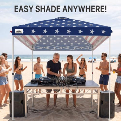 EAGLE PEAK 8x8 Pop Up Canopy Tent Easy Up Canopy Outdoor, American Flag - color: American Flag, size: 8x8
