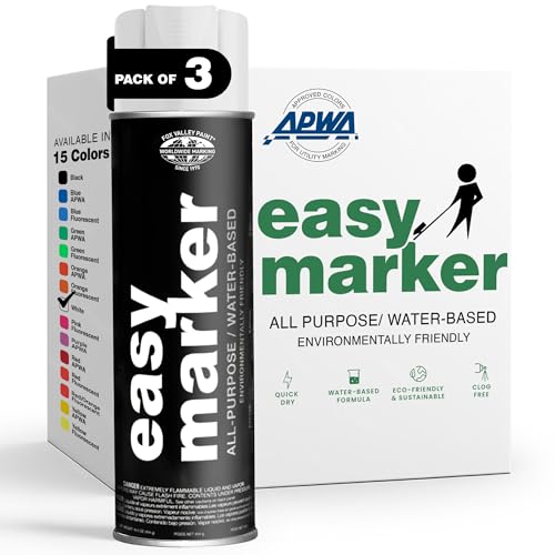 Fox Valley Easy Marker Inverted Spray Paint 16oz Pack of 3, White - color: White