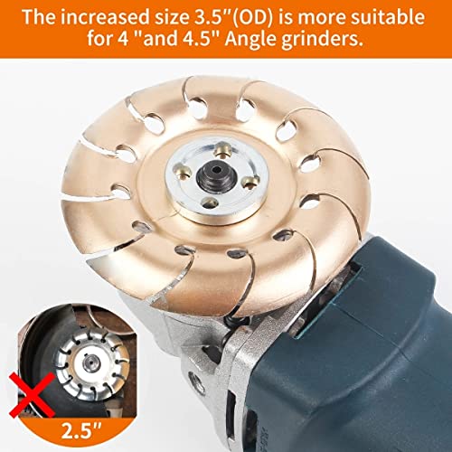 Pomsare Tungsten Carbide Angle Grinder Wood Carving Disc Grinding Wheel, Wood Sanding Cutting Wheel Shaping Discs, Wood Shaper for Angle Grinder 4 1/2 inch with 5/8 & 7/8 Arbor