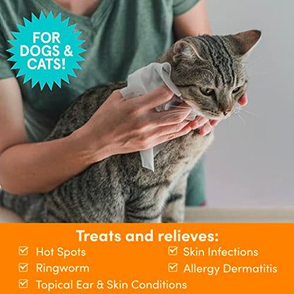 Nootie Medicated Wipes for Dogs & Cats, Chlorhexidine & Miconazole, 60ct | Chlorhexidine & miconazole formula, 2in small wipes, easy to use, gentle for dogs & cats - size: 60 Count (Pack of 1)