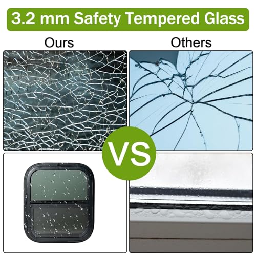 RV Window 14"W x 16"H Vertical Sliding Replacement Glass &Trim Ring Set - size: 14" W x 16" H, style: Vertical