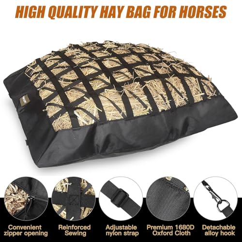 Hay Bag for Horses,Ultra-Slow Feed Hay Bag for Ground Feeding (1)