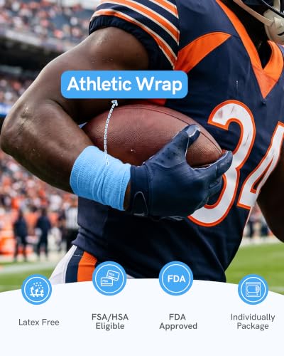 FriCARE Self Adhesive Bandage Wrap, Medical Tape in First Aid Kit, Ocean | Elastic Cohesive Bandages for Sports/Vet/Wrist Ankle Wounds, 2 Inches X 5 Yards, Latex-free 6 Rolls - color: Ocean