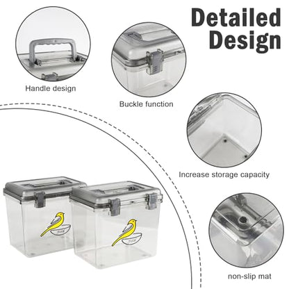 Bird Seed Storage Container 2 Pack Clear Bird Seed Container10Ib Indestructible Bird Seed Container Bird Seed Holder with Handle|for Wild Bird Seed Hermetically Or Mealworms Storage Outdoor Feeding