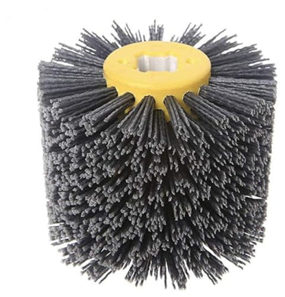 SIGNI New Abrasive Wire Drawing Wheel Drum Burnishing Polishing Brush for Wooden Furniture Floor Polishing 120X100mm 180 Grit 1pack - size: 180 Grit, Black