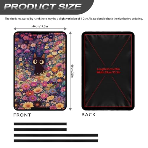 Beautiful Flower and Black Cat RV Door Windows Shade Universal V Blackout Shades Blocking Light Window Cover Anti Hot Sunproof RV Camper Trailer Accessories - color: Beautiful Flower and Black Cat