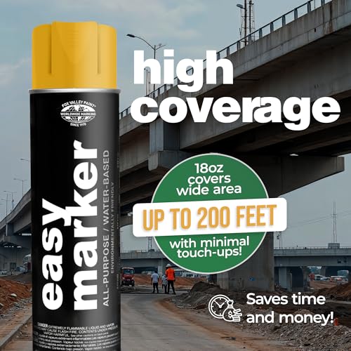 Fox Valley Easy Marker Inverted Spray Paint 16oz Pack of 12, Yellow