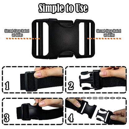 1.5 Inch Buckles and Straps Kit, 4 Buckles and 6 Yards Nylon Webbing Straps - color: 1.5 Inch Buckles Straps
