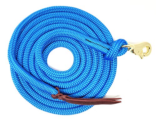 Double Braid Lead Rope with Eye Splice Loop, 12-14FT Lengths (Blue, 14 ft.) - color: Blue, size: 14 ft.