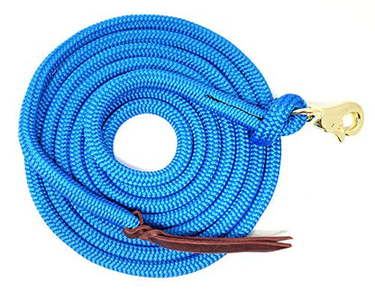 Double Braid Lead Rope with Eye Splice Loop, 12-14FT Lengths (Blue, 14 ft.) - color: Blue, size: 14 ft.