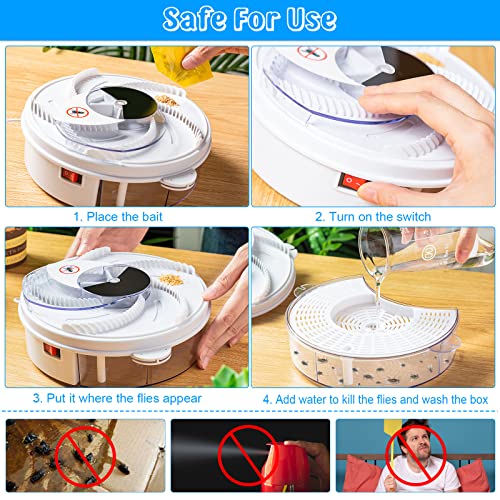 Electric 2 Pcs Fly Trap Pest Device Gnat Flying Insect Automatic Indoor Catcher Control Traps Reject Repellents Tools for Ranch, Garden