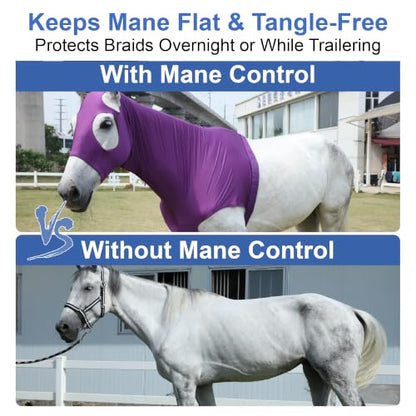 Horse Slinky Hood with Zipper, Stretchy Sleazy Hood Purple L - color: Purple, size: Large