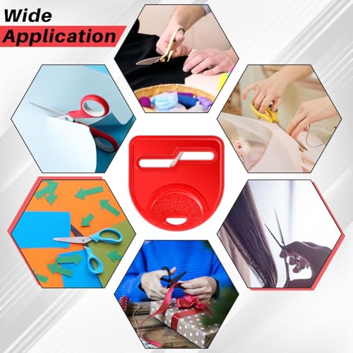 Lasnten 4 Pcs Scissor Sharpener Tool, Mini Handheld Fabric Hair Scissors Pocket Knife Sharpener Sharpening Tool for Repair Quickly Sharpen Dull Blades (Red Style)