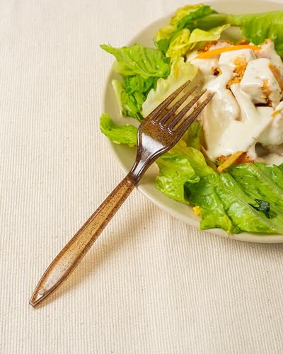 Sustainable Agave Co - Agave Fiber Forks - 24 Count - Plant-Based, Made With Upcycled Materials - Brown, Bulk