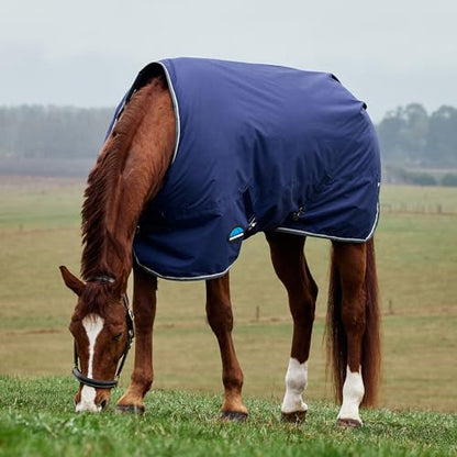 WeatherBeeta ComFiTec Tyro Turnout Standard Neck 50g, Navy/Charcoal, 69" - size: 69"