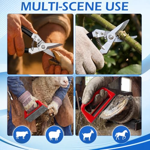 7pcs 8" Farrier Tool Kit, Hoof Rasp Nipper Trimmer Livestock Sling - style: Essential Hoof Care Kit