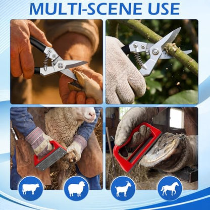 7pcs 8" Farrier Tool Kit, Hoof Rasp Nipper Trimmer Livestock Sling - style: Essential Hoof Care Kit