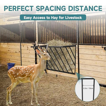 Hay Feeder Blanket Holder Carbon Steel Hay Rack Wall Mounted Hay Feeder for Horses Goats Farm Indoor and Outdoor Use(1PC) - size: 1PC