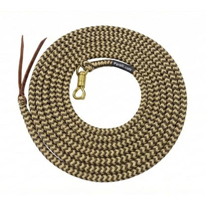 PARELLI 22 Foot Ground Training Rope - Strong Everyday Use All-Purpose Large Horse Lead Rope with Loop & Latigo Popper | 9/16" Diameter Smooth Yachting Braid, Cream & Chocolate - color: Cream & Chocolate